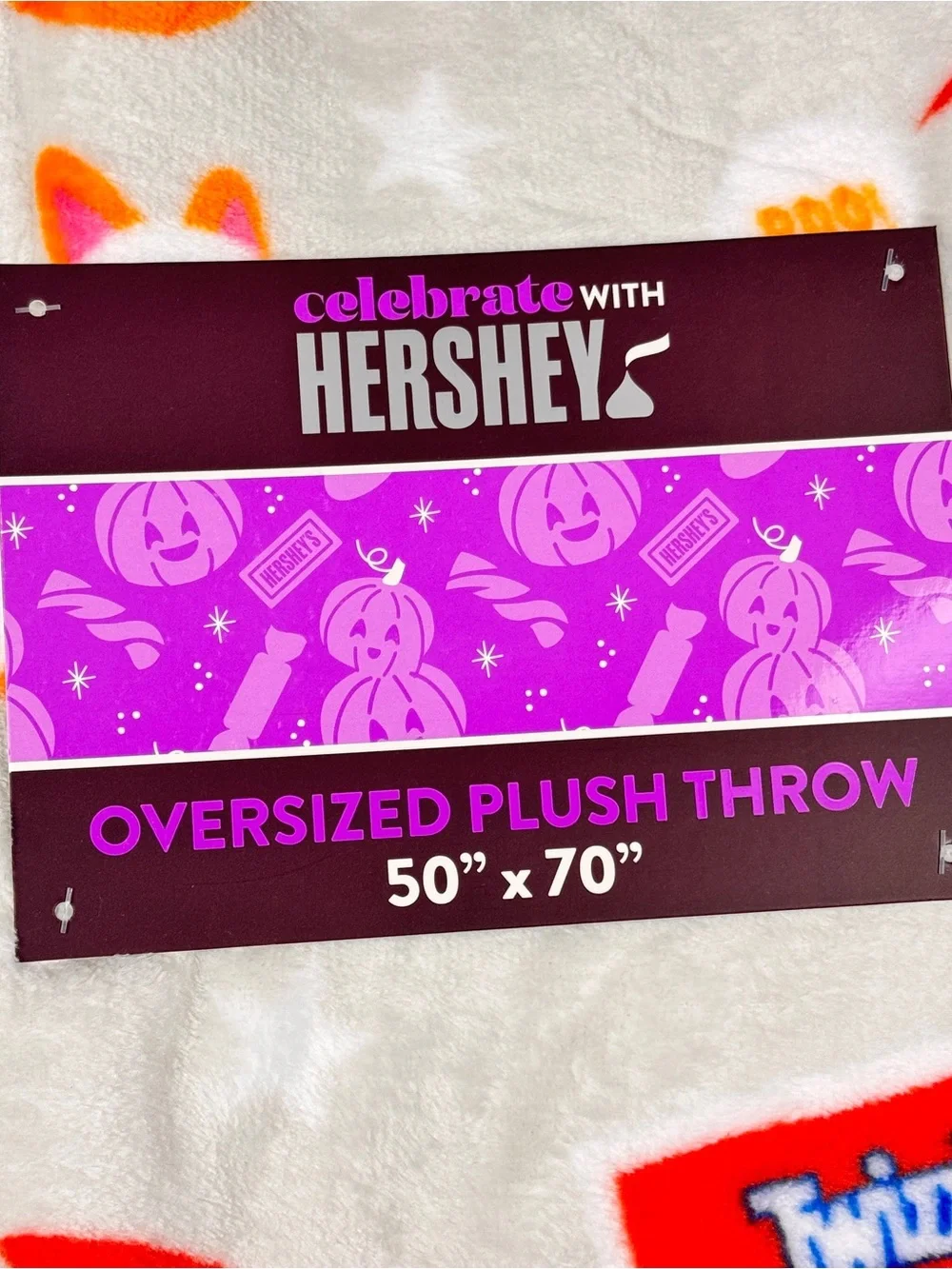 NEW Hersheys Twizzlers Cat and Dog Halloween Blanket 50x70